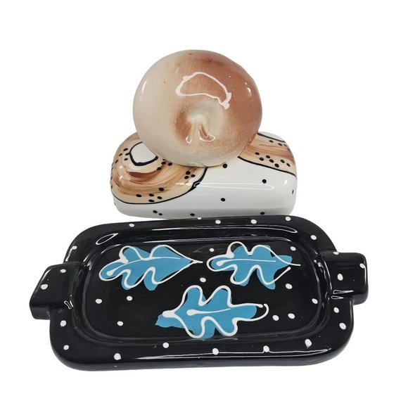 Bagel Shaped Butter Dish Studio Pottery Signed - Picture 6 of 8